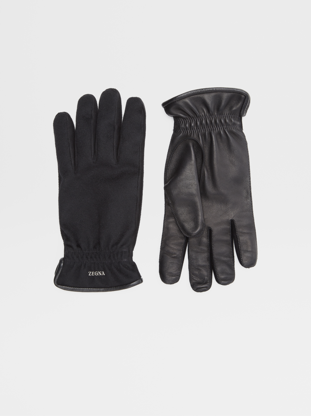 Black Oasi Cashmere and Leather Gloves